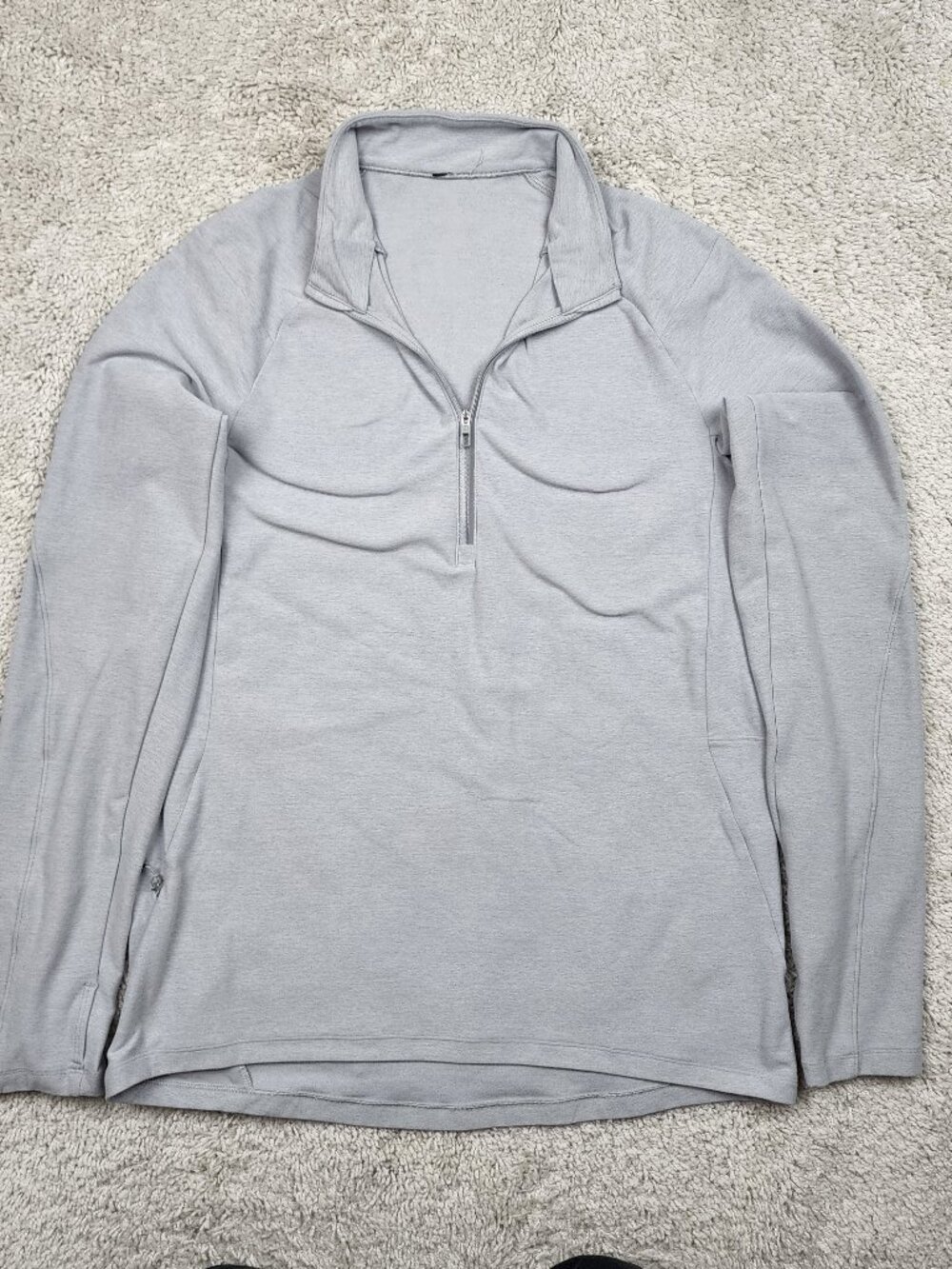 Lululemon Sweatshirt men's Medium  Quarter 1/4 Zip Pullover Performance Silver M